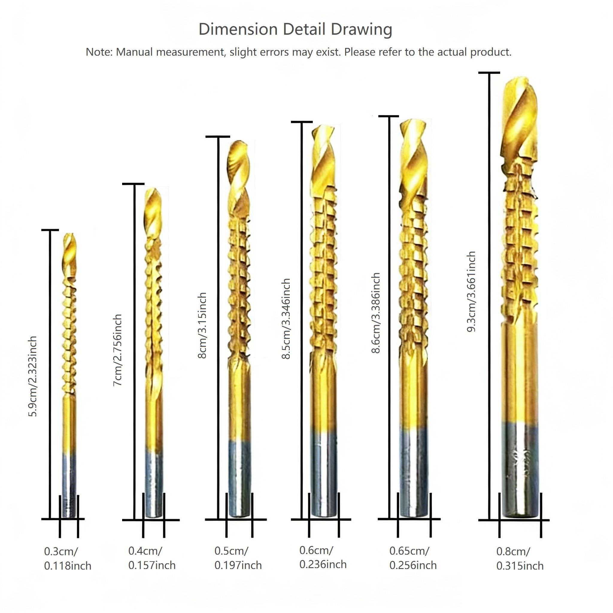 Titanium-Plated High-Speed Steel Drill Bits Set Metalworking & Wood Drilling Sharp Serrated Design Anti-Rust Coating Power Tool Accessories