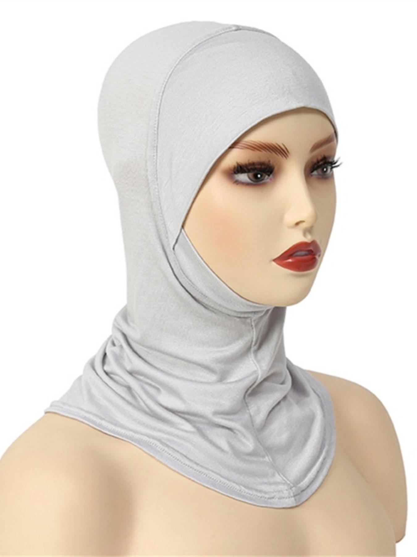1pc Women's Inner Cap Underscarf Hijab Cap Turban Hat, Fashionable Solid Color Chin Elastic Head Cap & Neck Scarf for Comfort