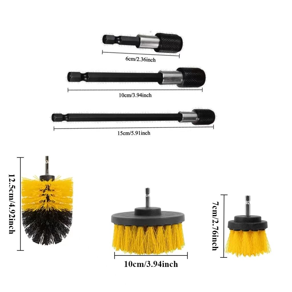 Electric Drill Cleaning Brush Set, Multi-Functional Tool Kit for Grout & Surface Clean, Durable Plastic Structure, Efficient Cleaning Accessories, Powerful Cleaning Tool