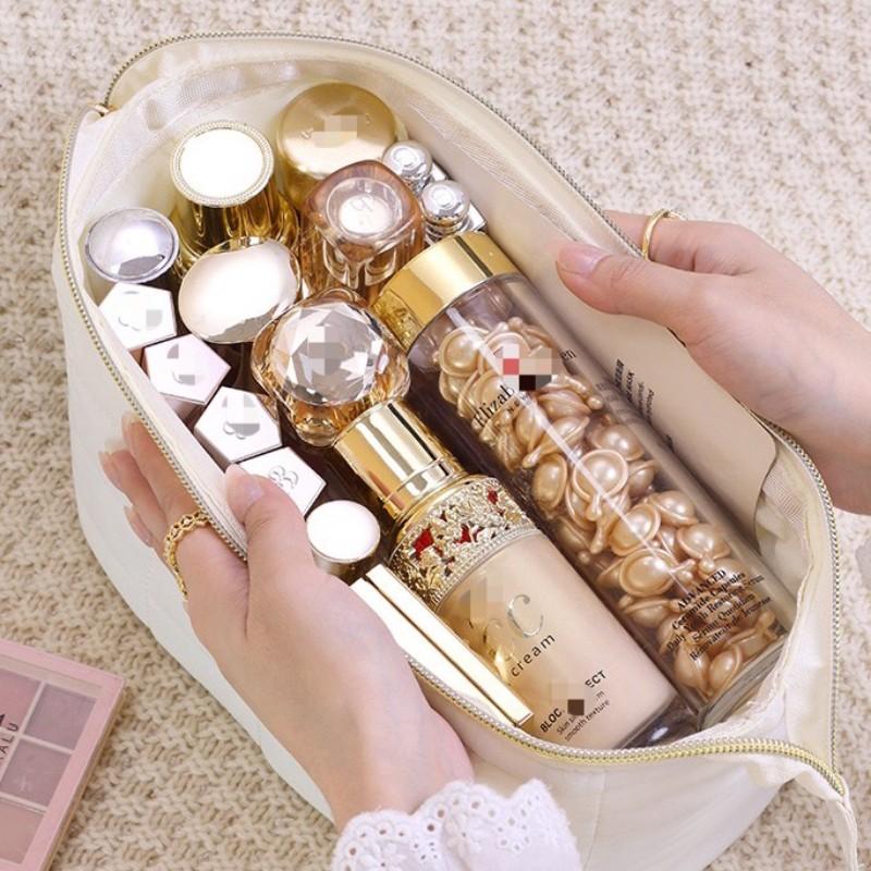 Portable Makeup Bag, Lightweight Polyester Cosmetic Organizer, Ideal for Home, Outings, Parties, Perfect Gift for Halloween, Christmas, Birthday