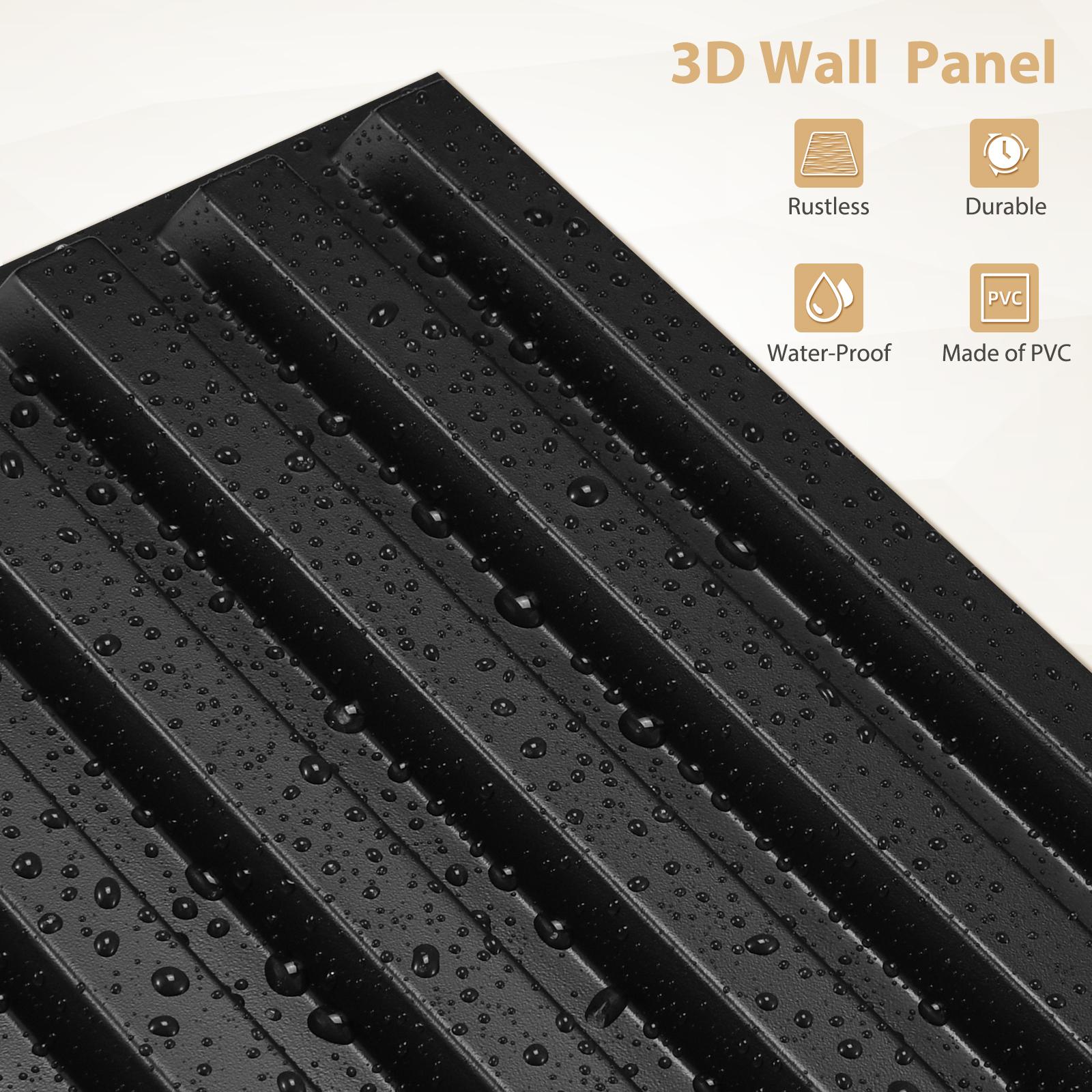 Kuujojo Striped Pattern Wall Panel with Tape, Self Adhesive Waterproof, Easy Installation, PVC Material 3D Wall Decor Panel, Multiple Pack Options, Wall Decorative Panel for Living Room Bedroom Study Room, Home Decoration, Waterproof Decorative Panels