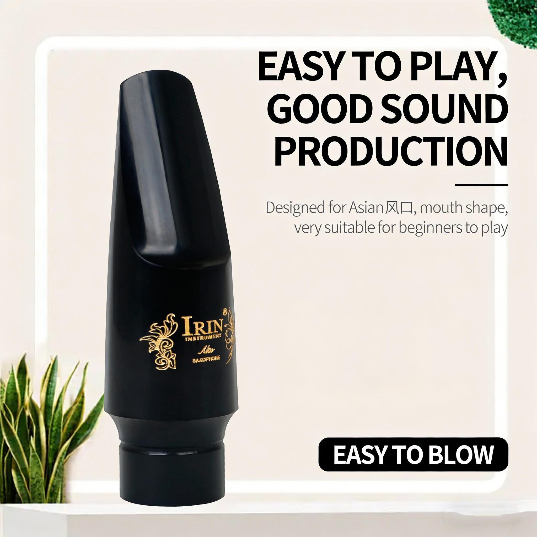 Irin Alto Saxophone Mouthpiece Abs with Cap and Clip, Transparent Box Packaging, High-Quality Musical Instrument Accessory