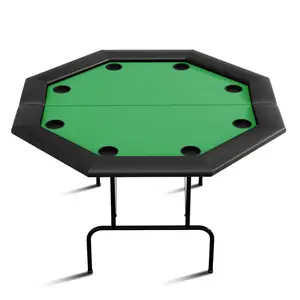 Garvee Foldable Poker Table for 8 Players with Foldable Legs, Cup Holders, and Portable Casino-Quality Surface for Texas Holdem, Blackjack, and Card Games