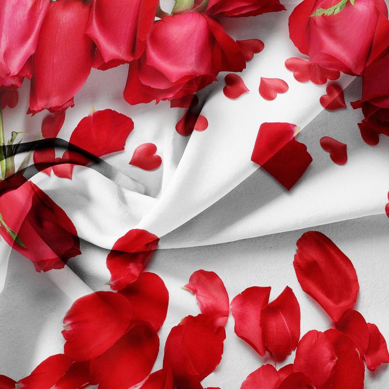 3 Counts/set Valentine's Day Love Letter Rose Pattern Duvet Cover Set including 1 Duvet Cover + 2 Pillowcases, Soft and Comfortable Decorative Bedding for Bedroom or Guest Room, Without Comforter