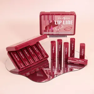 Silky Soft Matte Lip Liner Set of Six Colors, Enhances Your Look Without Staining Cups, Compact and Portable Lip Liner