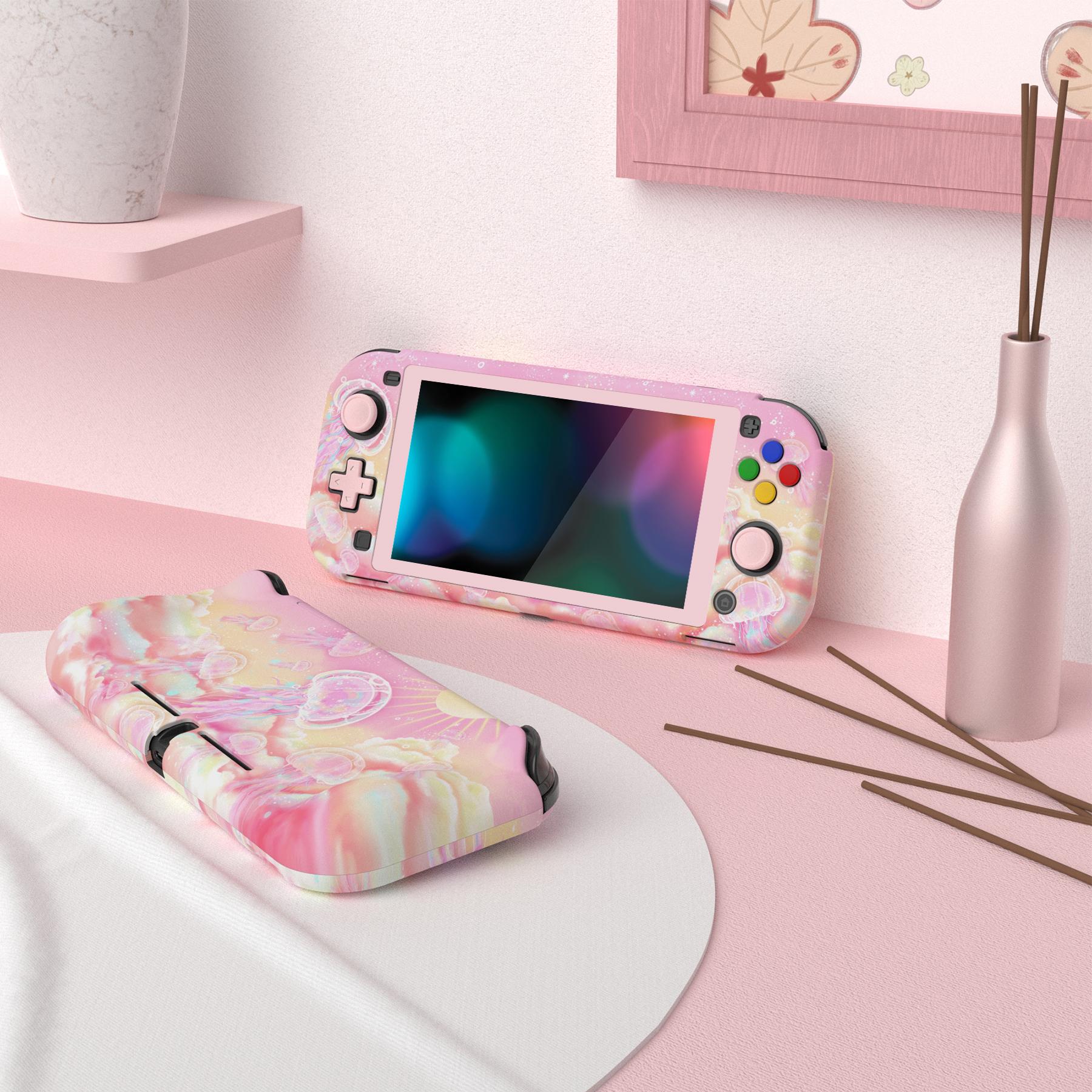 PlayVital ZealProtect Protective Case for Nintendo Switch Lite, Hard Shell Grip Cover for Nintendo Switch Lite with Screen Protector & Thumb Grip Caps & Button Caps - Gaming Accessories