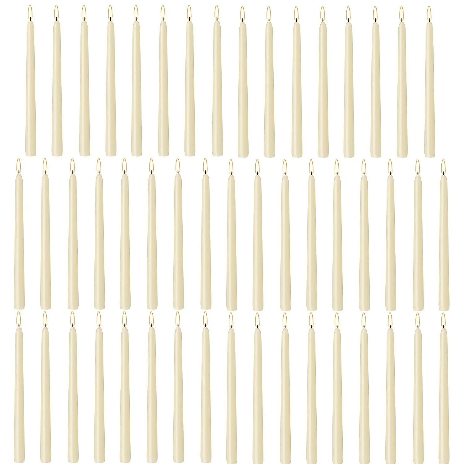 50 Ivory Taper Candles, 10-inch Taper Candles, Suitable For Wedding Ceremonies, Birthday Parties, Wax Figure Games, Suitable As Thanksgiving Christmas Decorations, Easter, Etc. Christmas Candles.Valentine'S Day Candles.Mother'S Day Gift.Father'S Day