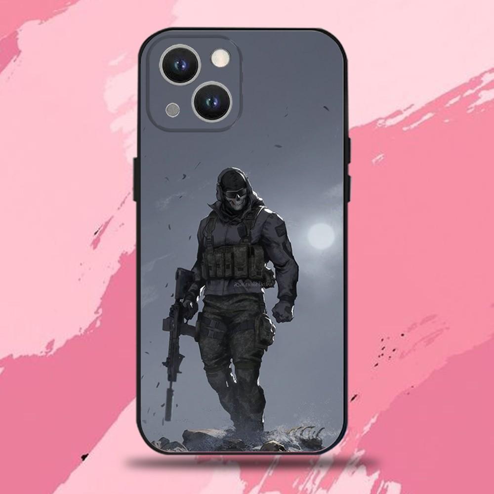 Super Cool "Call of Duty" Themed Liquid Phone Case — Black Soft Silicone Protective Cover for iPhone 17/16/15/14/13/12