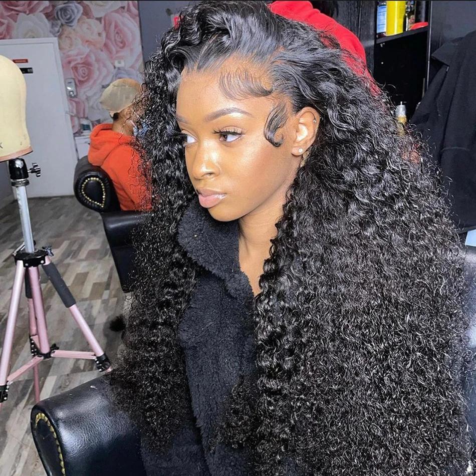 Bling Hair Deep Wave Lace Front Wigs Real Hair 13x4 Transparent Lace Frontal Wig Pre Plucked with Baby Hair 180% Density Natural Color Bling Hair Deep Wave Lace Front Wigs Real Hair 13x4 Transparent Lace Frontal Wig Pre Plucked with Baby Hair 180% Density Natural Color