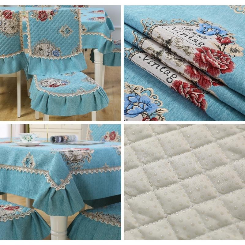 Soft Fabric Dining Room Combo Set, All-Round Chair Cover Stool Sleeve, Integrated Backrest Chair Cushion Cover, Multi-purpose Household Tablecloth for Dining Room Home Decor