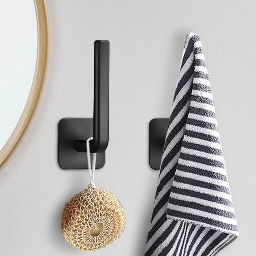 3-Pack No-Drill Hooks, Multi-Purpose Strong Adhesive Hooks, Seamless Clothing Hangers, Kitchen Storage Rack, Wall L-Shaped Hooks