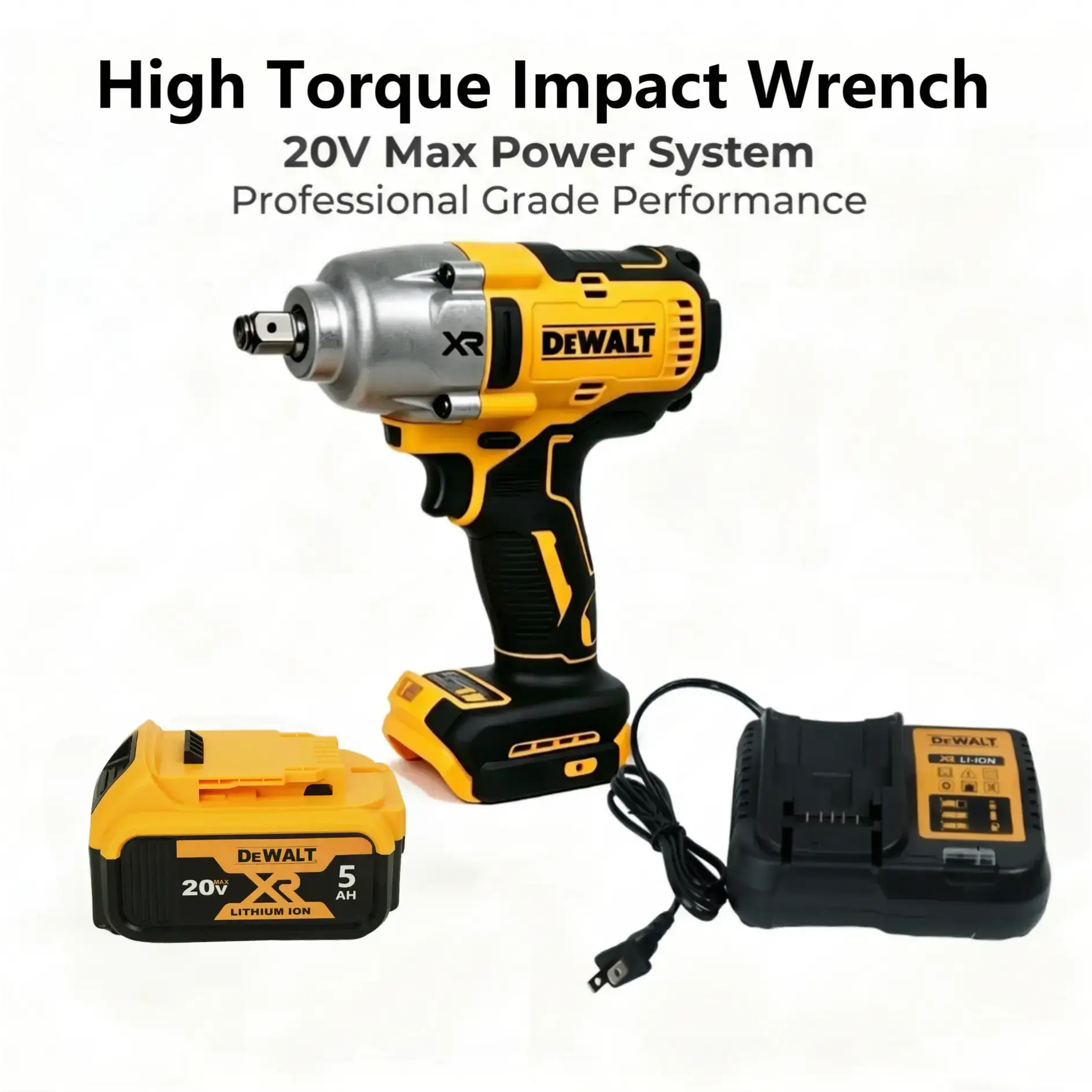 DEWALT DCF900 1/2 in Cordless High Torque Impact Wrench Power Tool for Mechanics - Compact, Durable Housing, Stepless Speed, Forward-Reverse, Anti-Torque Overload Protection, Belt Hook, LED Work Light, Heavy Duty Bolt Work, Power Tools, Bat