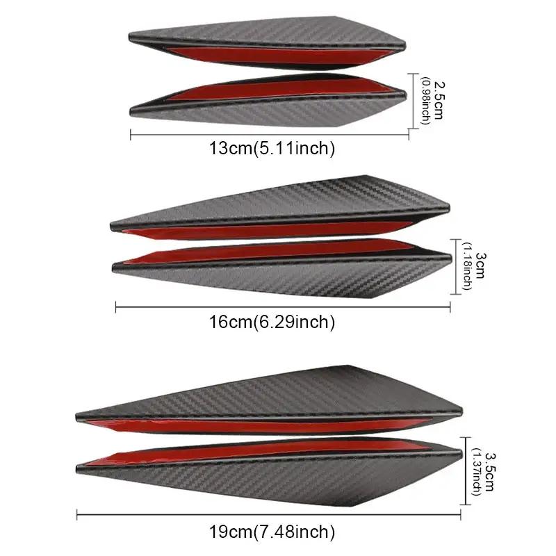 6Pcs Universal Front Bumper Lip Diffuser Splitter Fins Decoration Car Body Spoiler Canards Valence Chin Car Tuning Canard Decoration Accessories