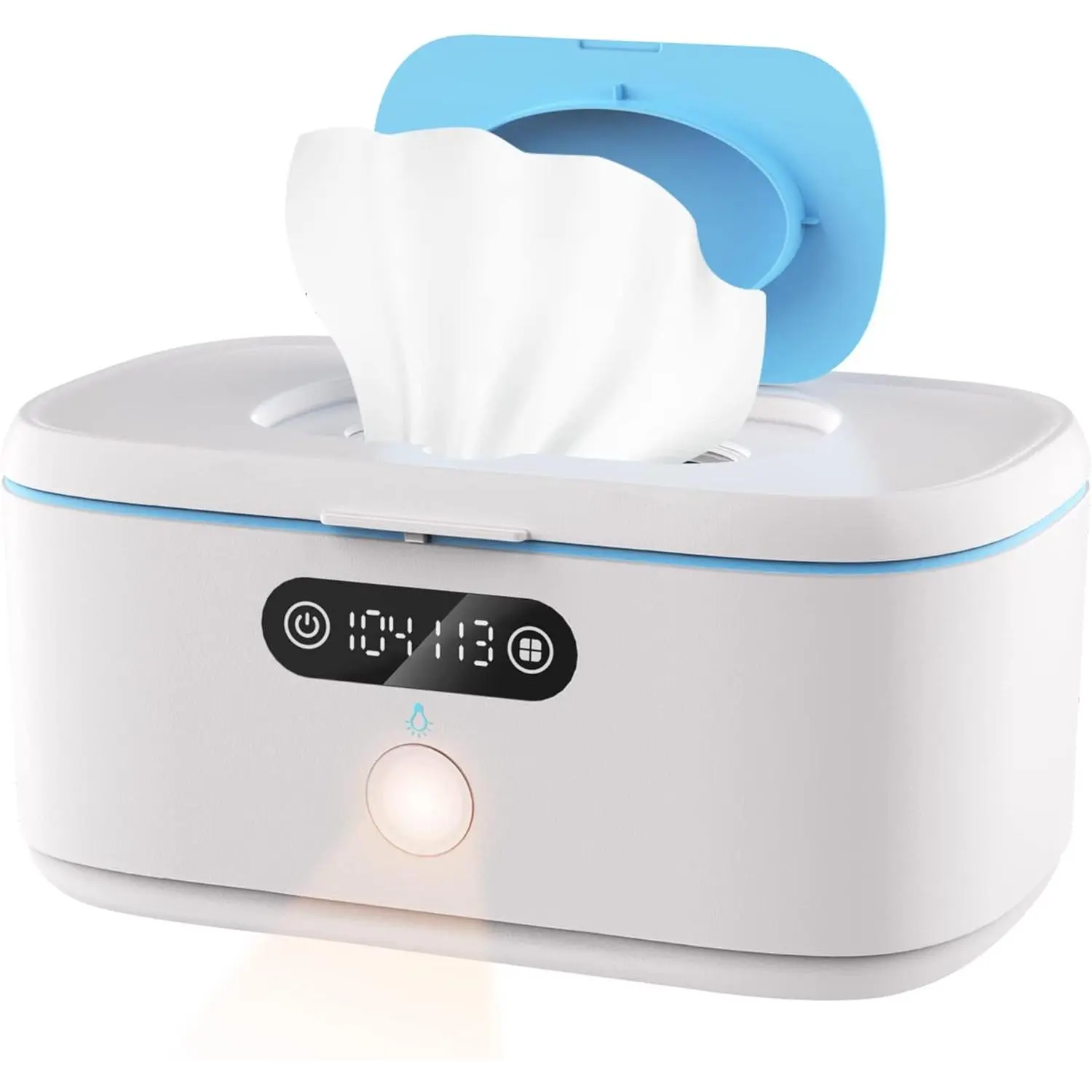 Wipe Wamer for Vehicle and Home Use, Baby Wet Wipes Dispenser and Diaper Wipe Warmer with Night Light,Temperature Display,No Need Water and Sponge,℉ and℃ Convertible
