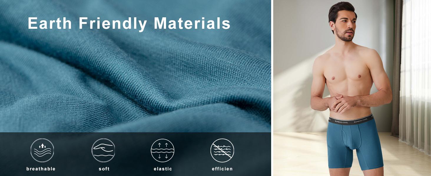 BAMBOO COOL Men's Underwear Boxer Briefs Soft Breathable Premium Fabric Open Fly Pouch High Performance Stretch Christmas Gifts for Men 4 or 7 Pack SpringStatements