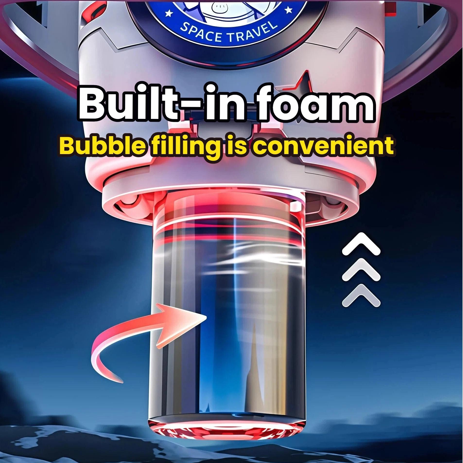 Bicycle Mounted Rocket Bubble Machine, Auto Lights, Super Bubble Output, Fits Bike/Motorcycle, Remote Control Outdoor Bubble Toy for Kids 3-6 & 6-8 Years Old （ Includes 50ML*2 Bubble Solution）