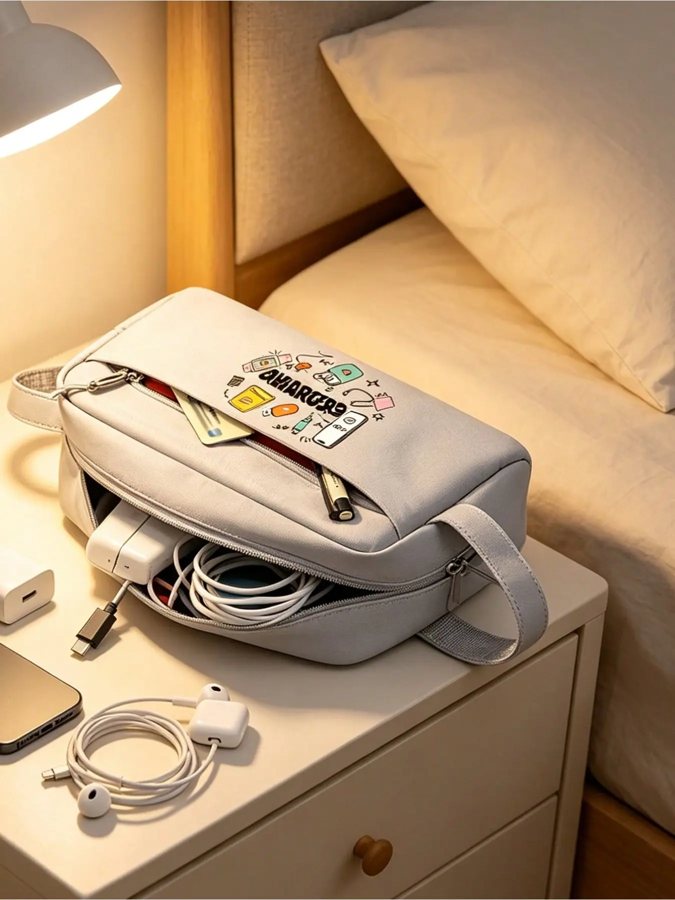 Digital storage and organizer bags for chargers, digital accessory protective pouches, cable and power bank storage boxes, portable electronic gear storage bags