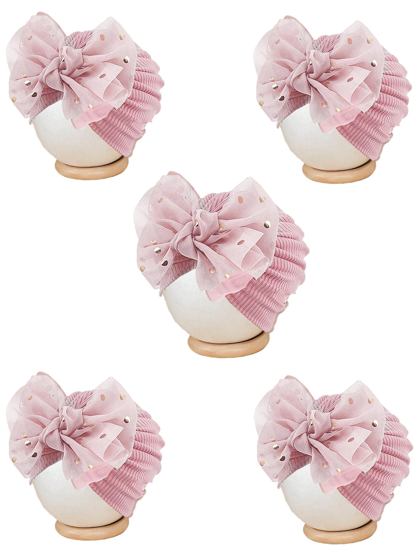 5-piece set of candy-colored cute baby headbands, princess girl hair accessories, suitable daily and all-season wear, with fashionable knot design