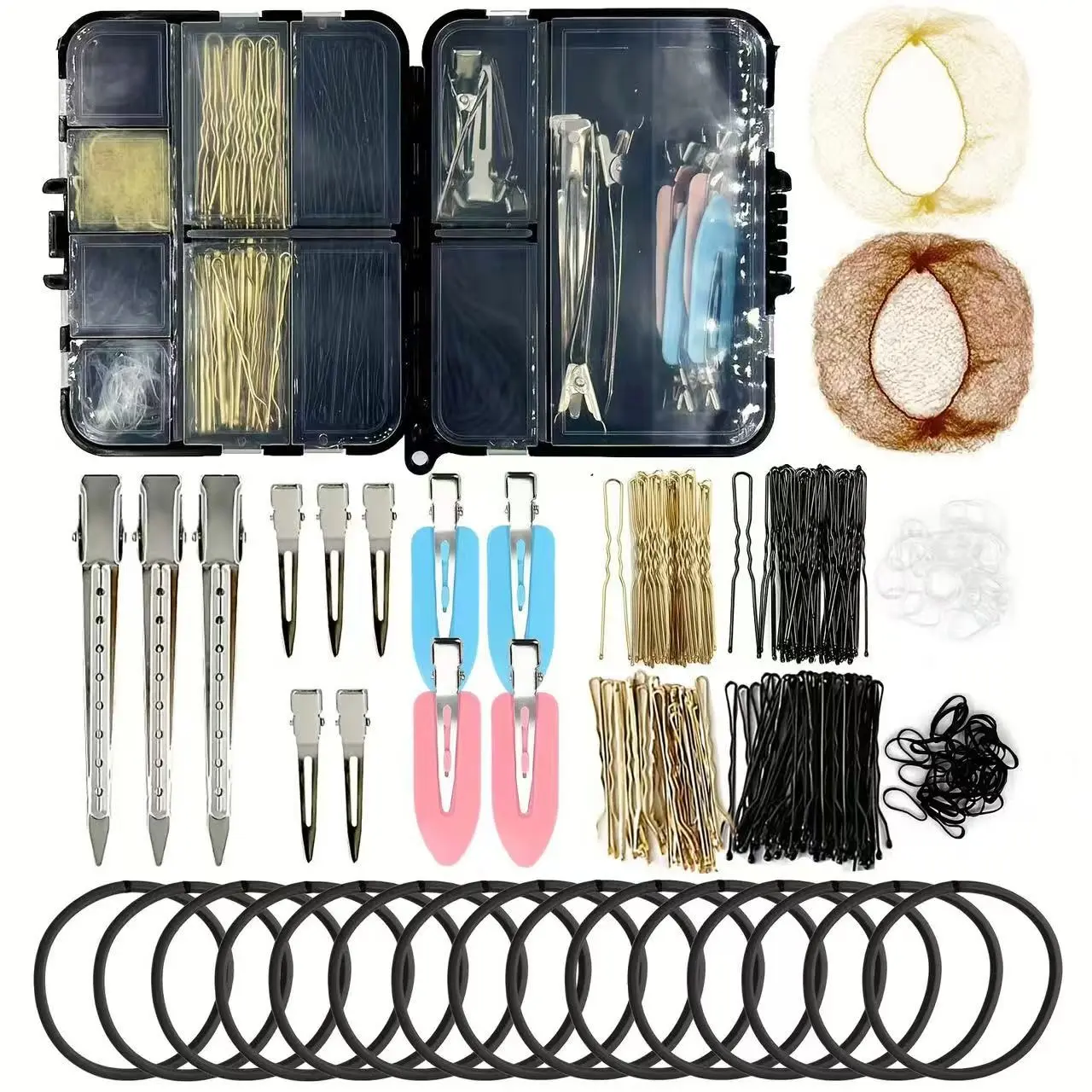 160pcs/163pcs/220pcs Hair Accessories Set, Clips and Bands for Dance, Ballet, Braids, French Curls, All Ages, Halloween, Christmas, Birthday Gifts