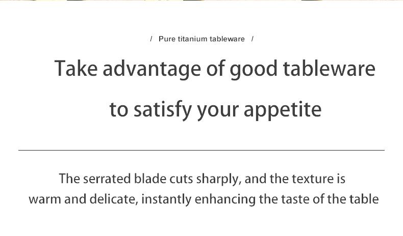 MUTTI Monet Dinner Knife,Fork,And Spoon set Portable three piece set pure titanium tableware Cutlery