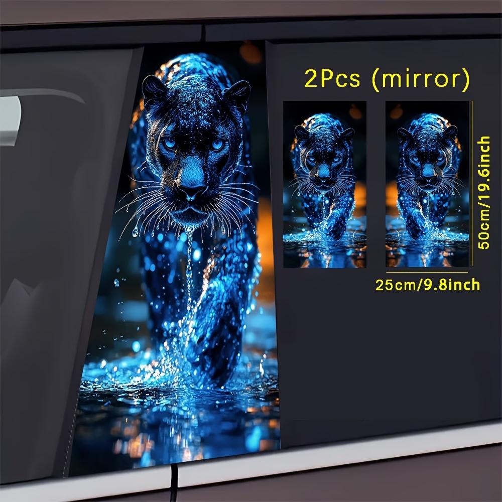 2-piece Angry Leopard - Leopard Skin Vinyl Car B-pillar Protective Stickers for Water Walking, Sticker For Cars, Self Adhesive Protective Film