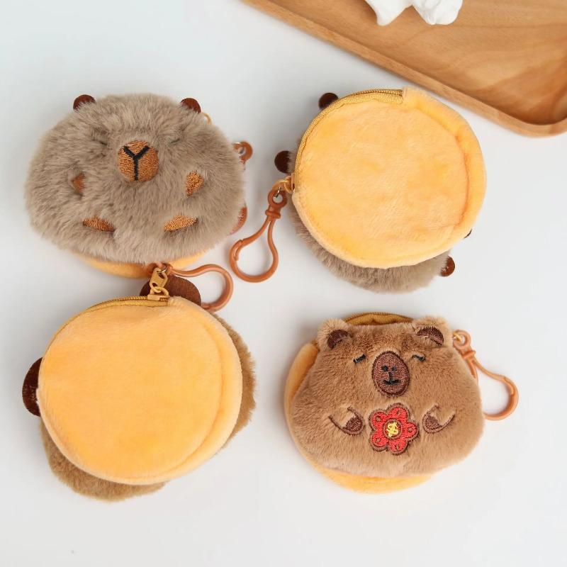 Cute Kapibara change bag capybara earphone bag pendant creative cartoon plush guinea pig storage bag
