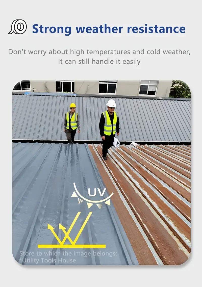 Roof Leak Repair, 3.94in (W) * 11yd (L), High Low Temperature Resistant (-76°F To 230°F), UV & Corrosion Resistant, Quick Leak Repair For Rusty Roofs Wood Structures & Corrugated Tiles