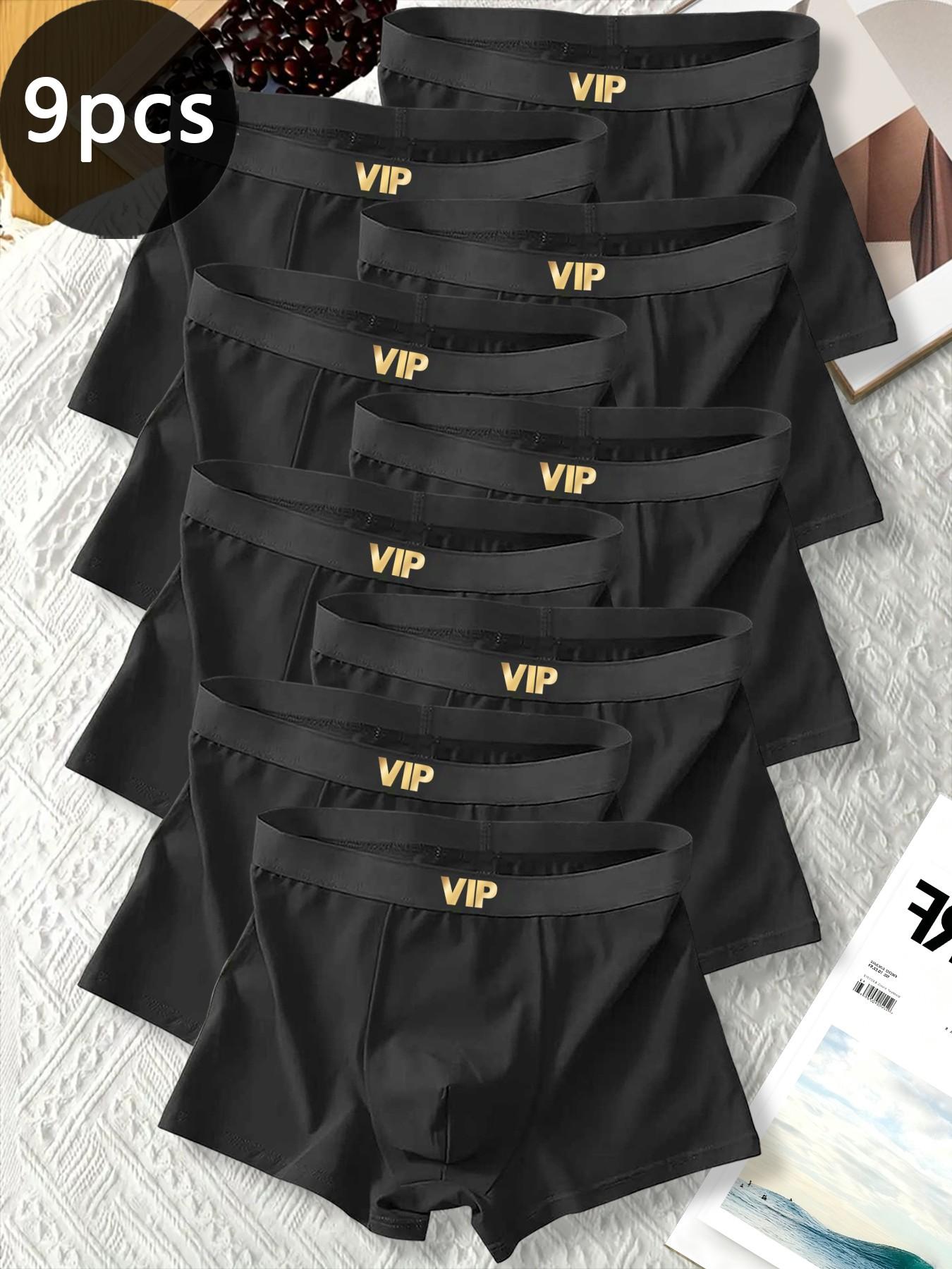 Men's underwear with VIP stylish waistband design, basic black style, comfortable and sweat-resistant, suitable for home, sports and daily wear