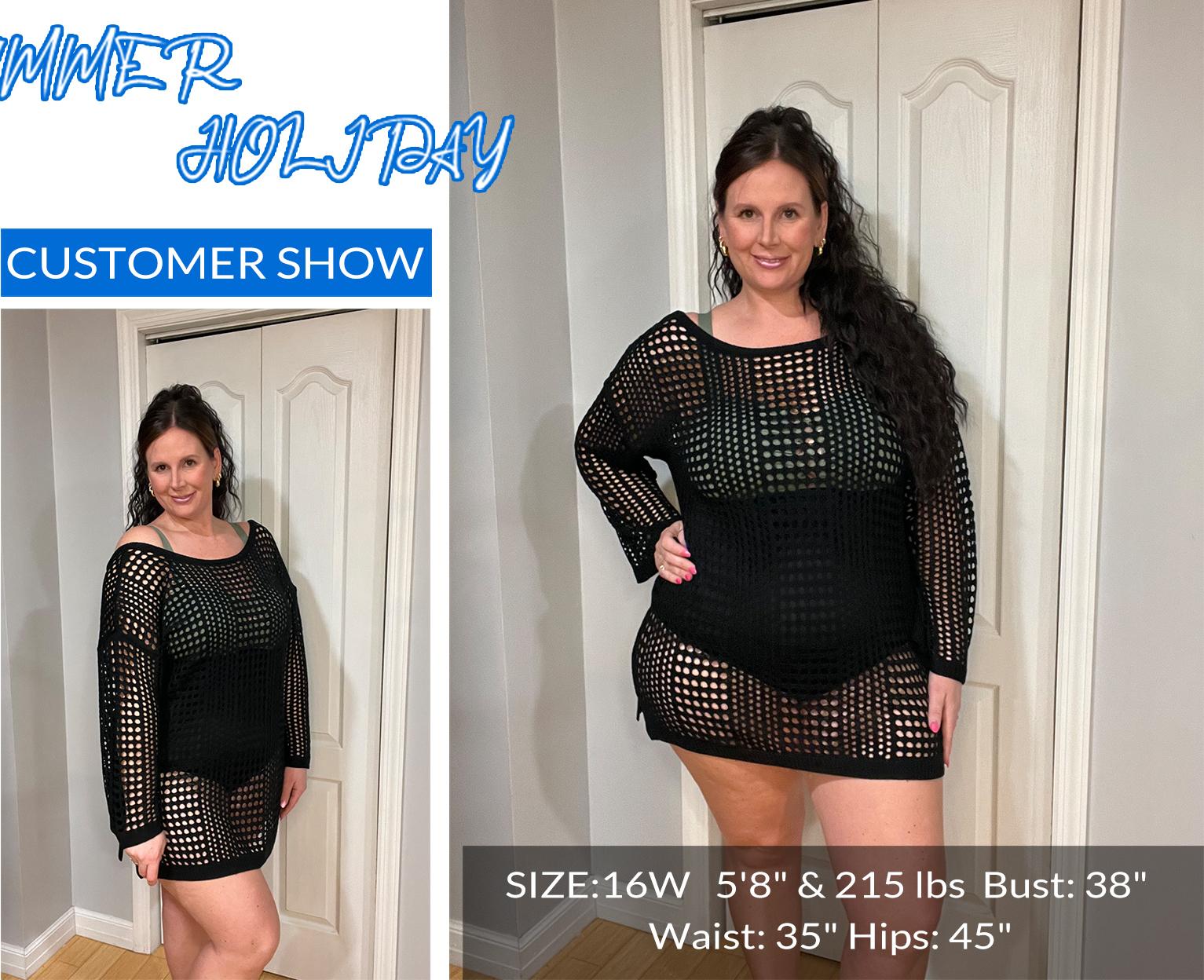 Aqua Eve Women's Plus Size Swimsuit Cover Up - Crochet Bathing Suit Coverups Long Sleeve Swimwear Beach Dress Aqua Eve Women's Plus Size Swimsuit Cover Up - Crochet Bathing Suit Coverups Long Sleeve Swimwear Beach Dress