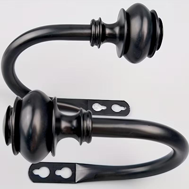 2pcs Decorative Curtain Holdbacks, Wall Mounted Drapery Tiebacks with Screws, Metal Hook and Plastic Finials, Elegant Home Décor Accessories