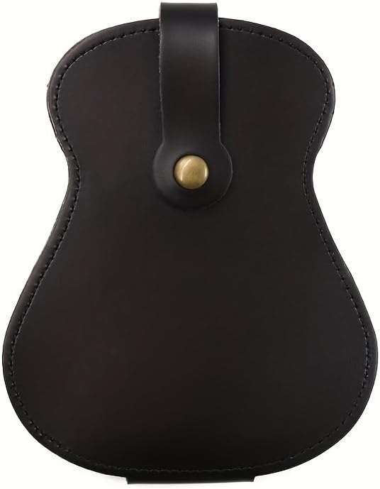 Leather Guitar Pick Holder Case,Handmade PU Leather Guitar Plectrum Holder with 18 Slots for Guitar Picks (green)