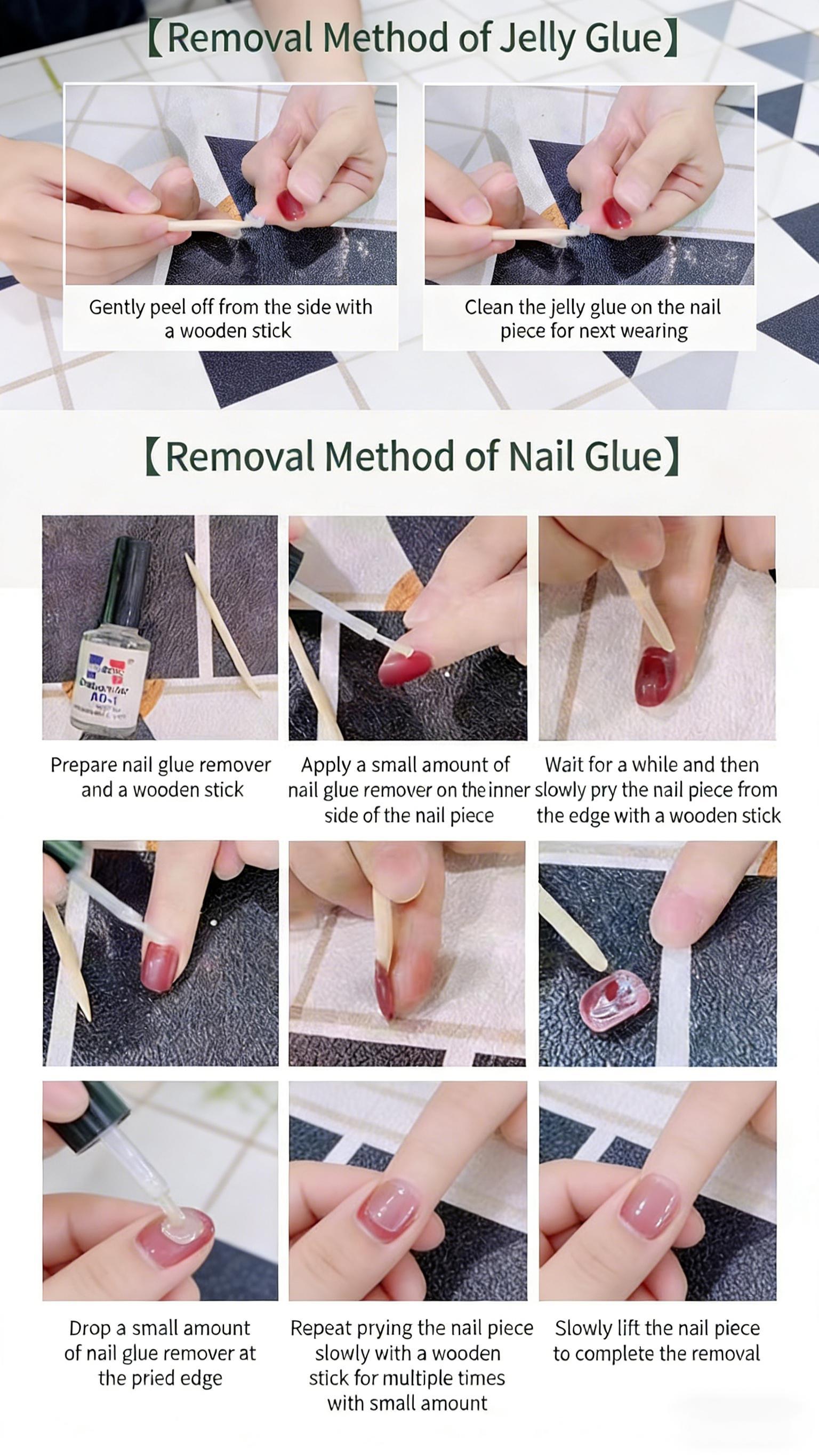 Fashionable hot girl wears removable nail stickers repeatedly