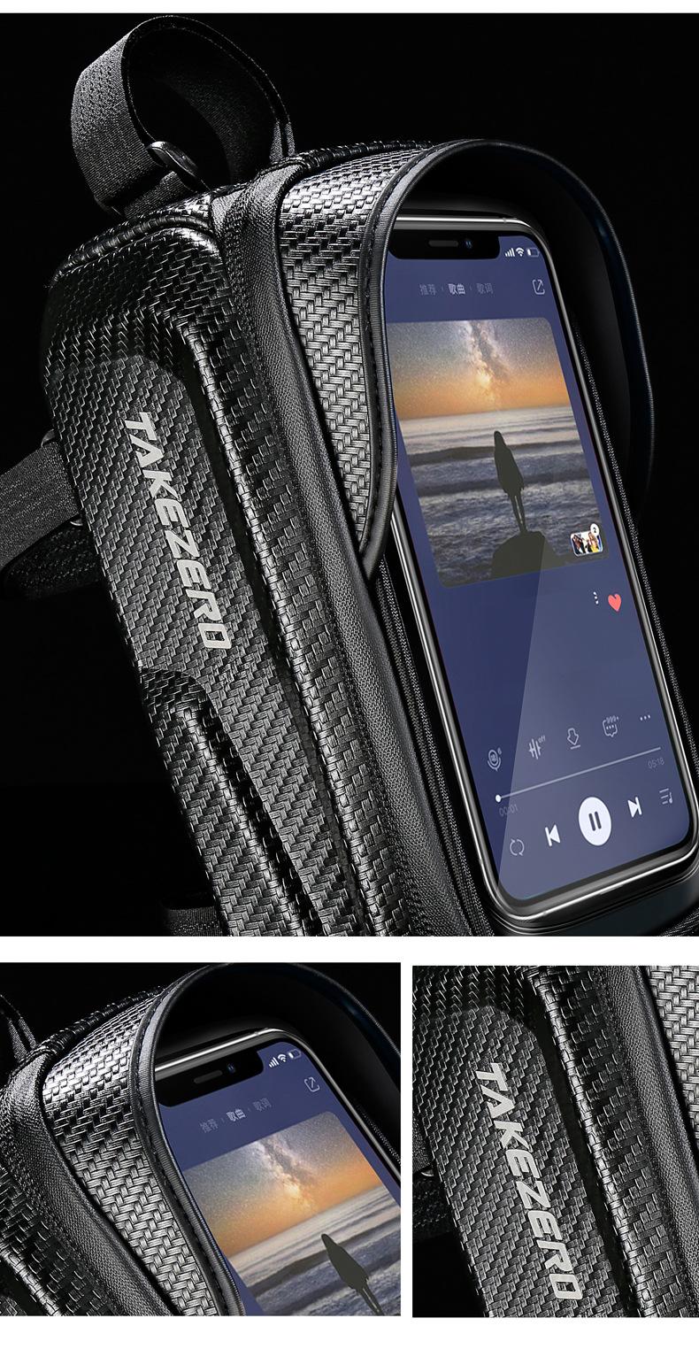 TAKEZERO Bicycle Front Top Tube Bag Touch Screen Bicycle Frame Bag Bicycle Bag 1L Large Capacity Adjustable Cycling Bag Bicycle Accessories TAKEZERO Bicycle Front Top Tube Bag Touch Screen Bicycle Frame Bag Bicycle Bag 1L Large Capacity Adjustable Cycling Bag Bicycle Accessories