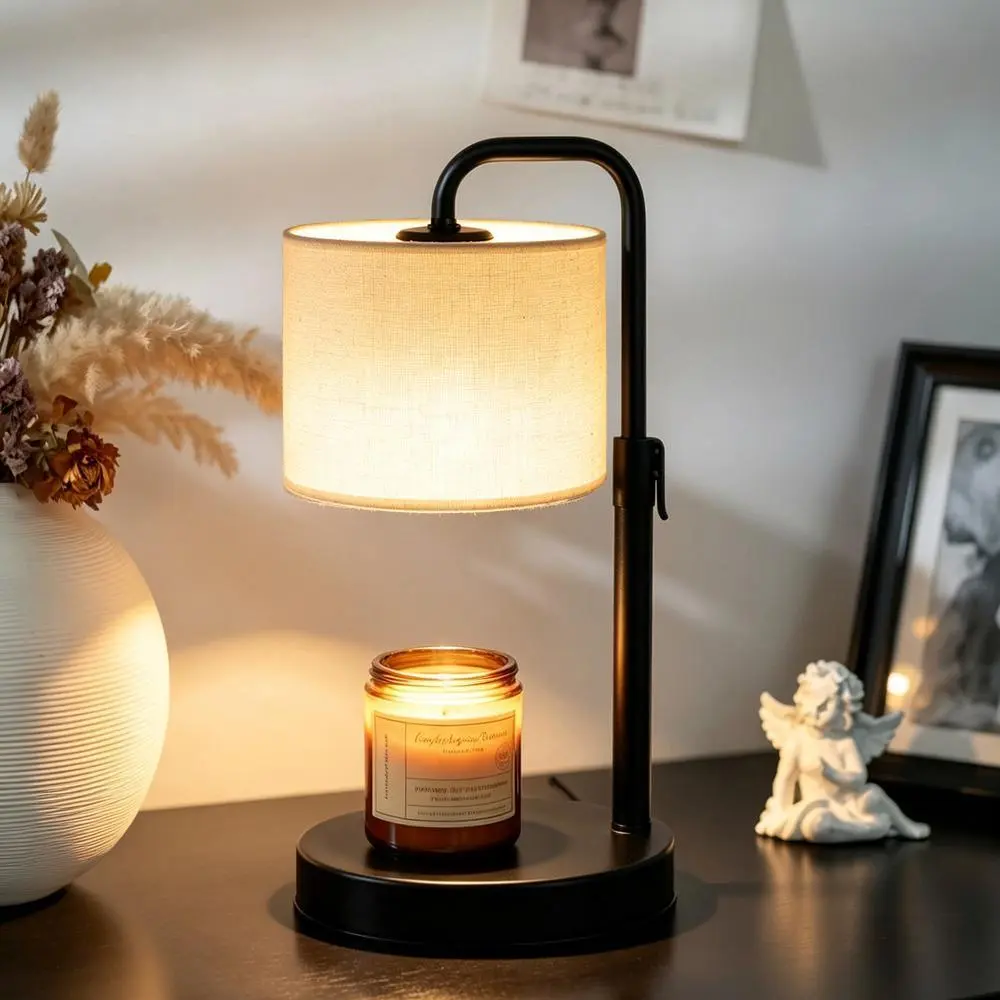 Candle Warmer Lamp - Timer-Controlled Electric Jar Candle Heater, Adjustable Height, 4-Level Brightness, Camp Kitchen Accessory for Mom Housewarming Gifts