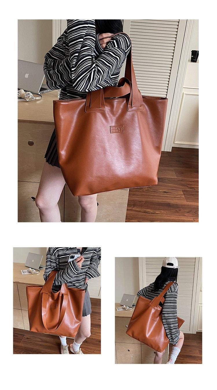 Soft Leather Large Capacity Tote Bag for Women, 2026 New High-End Commuter Shoulder Bag, Office Laptop Handbag