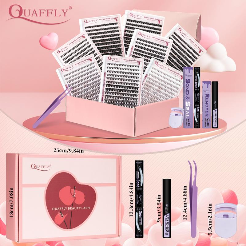 Mixed Length False Eyelashes Kit, 1 Box Natural Look Eyelash Extensions, Self Grafting Curl Eyelashes, DIY Eyelash Extensions, Eye Makeup Enhancement Eyelashes for Women, Eyelashes Clusters Cosmetic, Eyelashes Clusters, Lash Clusters Kit, Curly Lashes