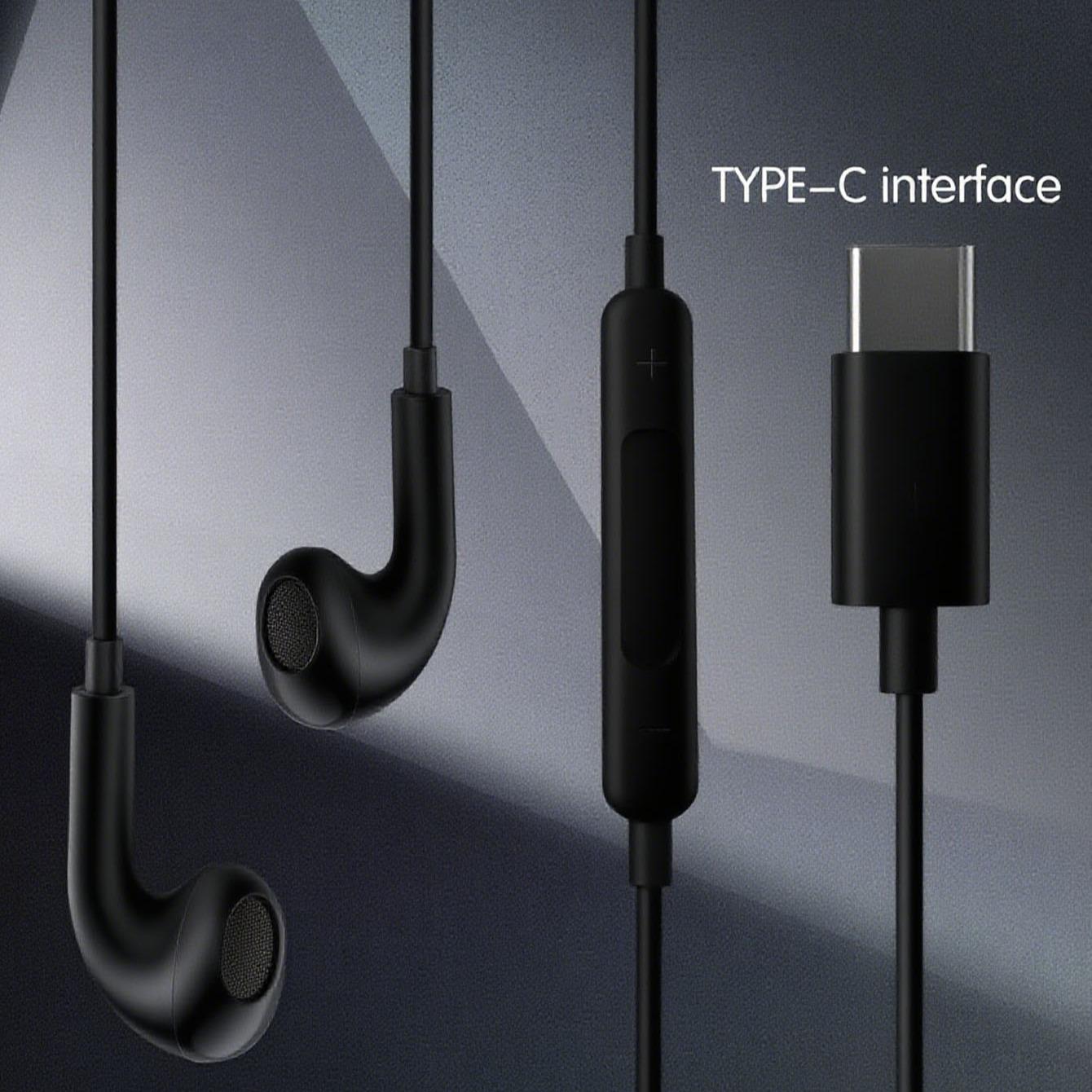 Type-C Wired Headset Earbud Compatible with iPhone 15 16 Series, Built In Microphone Remote Control Noise Reduction Functionality