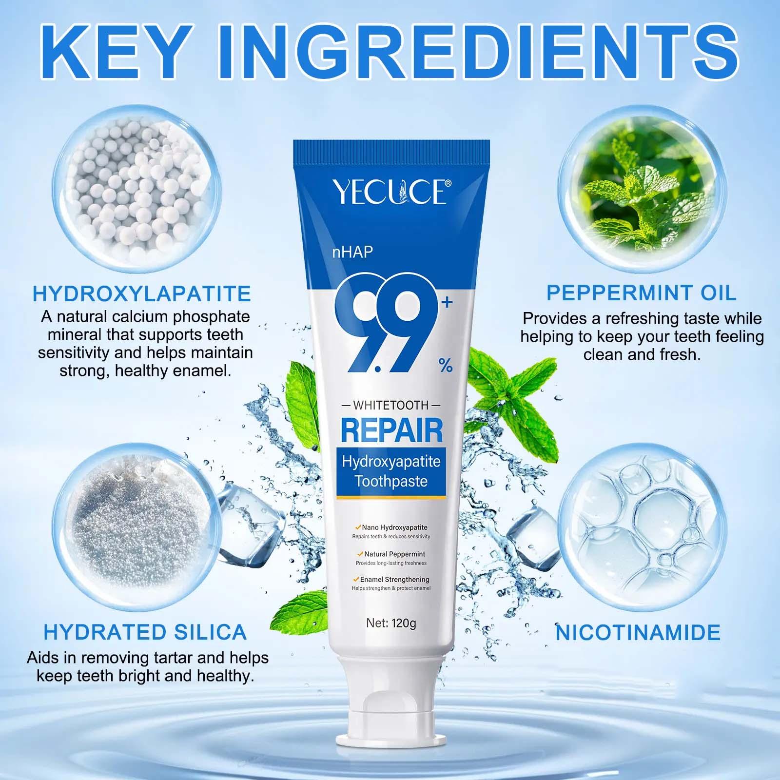 Nano Hydroxyapatite Remineralizing Toothpaste for Sensitive Teeth Care, Fluoride-Free Fresh Flavor Balm, Protects Enamel, Promotes Confidence Smile