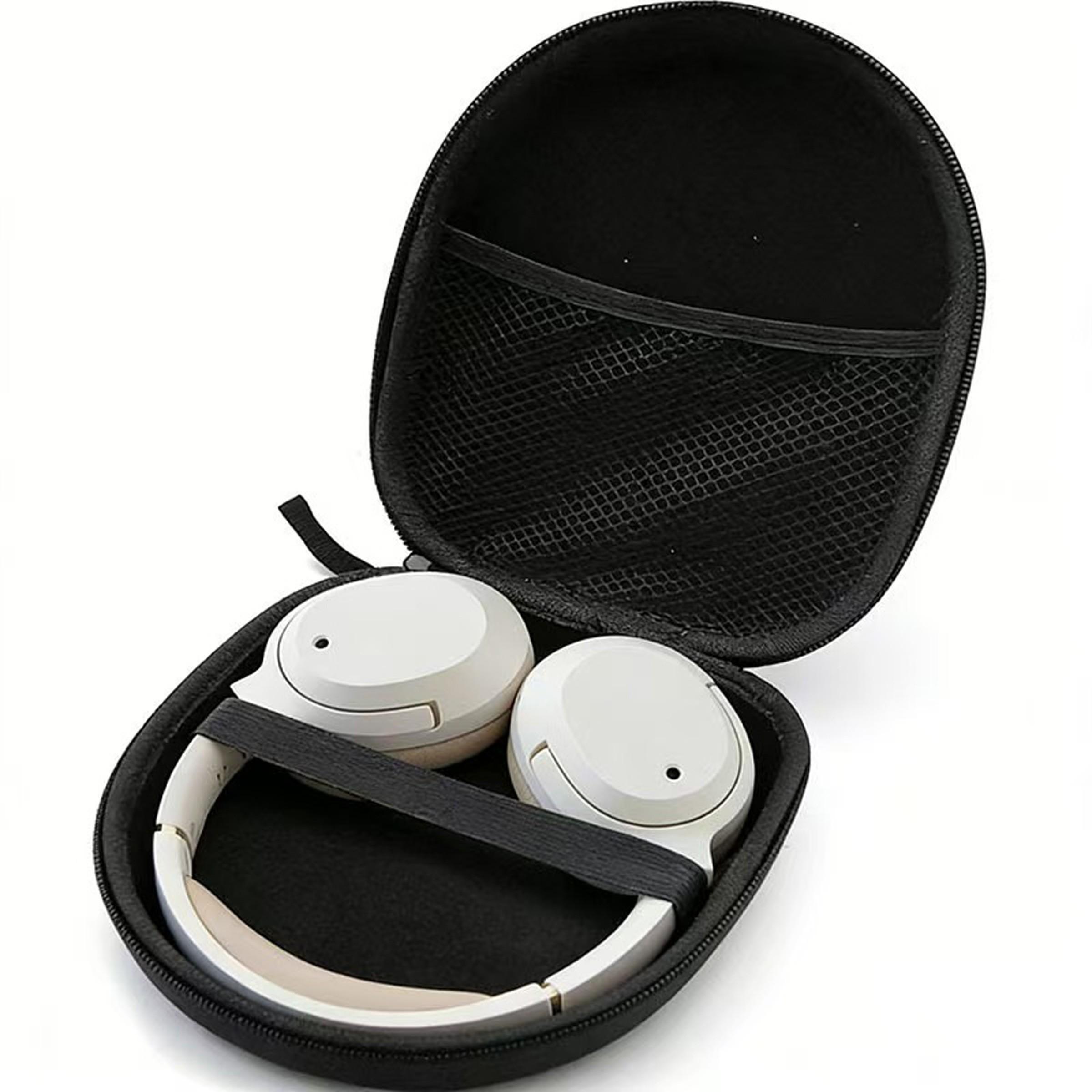 Headphone Storage Case, Portable Scratch-Resistant Hard Shell Earphone Protector, Multi-Device Compatible with Inner Mesh Pocket, Headphone Bag