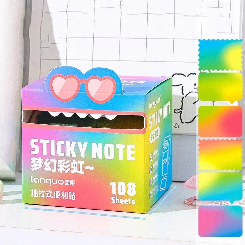 Random Color Cute Monster Pattern Sticky Notes, 105pcs/box Creative Multi-Purpose Sticky Notes, Sticky Memo Pads for Home, School and Office, Sticky Labels