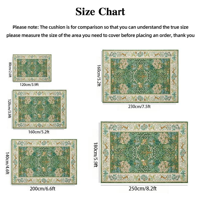 Bohemian Style Plant Pattern Living Room Carpet, Vintage Animal Print ...