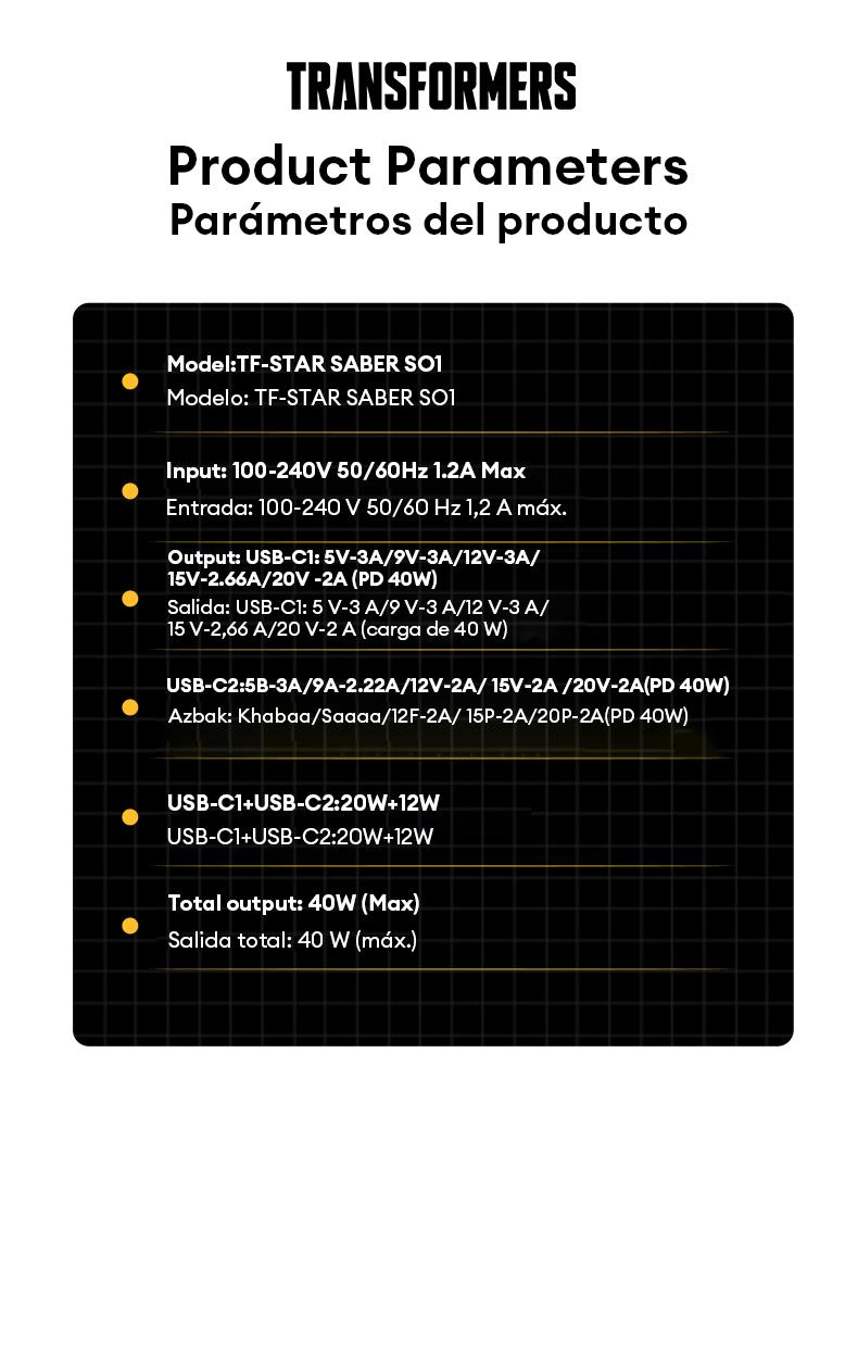 Transformers TF-S01 Retractable Charger Cable Charging Integrated  Freely Retractable Cable, 140W Ultra-fast Charging, Independent Temperature Control Chip, Perfectly Compatible with Multiple Devices