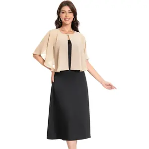 Baoqiya Capelets for women Chiffon Cape Soft Shawls and Wraps Wedding Capes 1920s flapper Cover Up