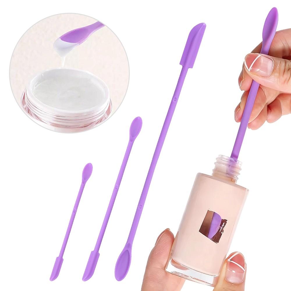 3pcs Pe Cosmetic Scoop Scraper Set, Dual Head Multi-Functional Beauty Tool, Suitable for Jars and Bottles, Portable Easy Clean Reusable Makeup Tools