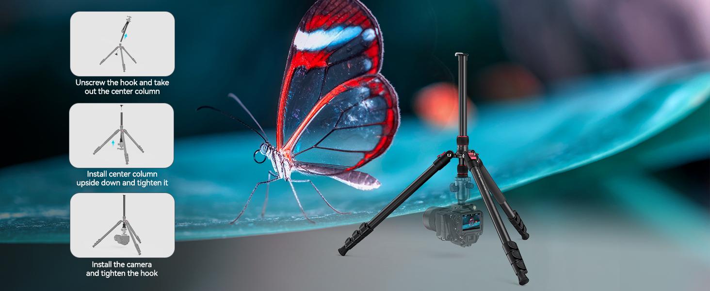 SmallRig 68" Camera Tripod, Foldable Aluminum Tripod & Monopod, Compatible with 1/4"-20 and 3/8"-16 Video Head, Payload 33lb, Adjustable Height from 19.7" to 67.7" for Camera, Phone - 3983