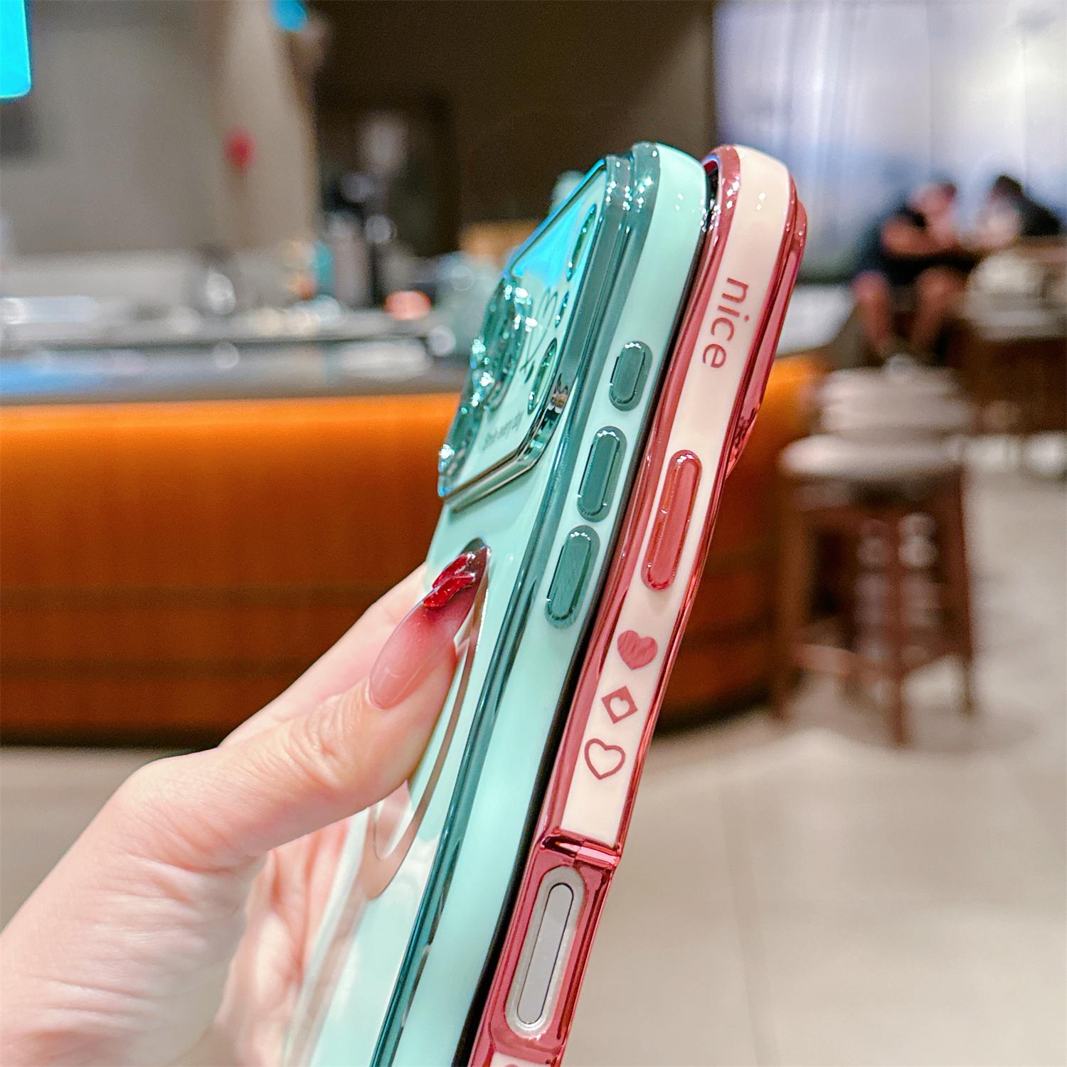 For iPhone 17 Pro Max 16 15 14 12 Case Magnetic,for Women Girls Soft Cute Wave Frame Curly Shape Love Heart Luxury Plating Phone Case Compatible with MagSafe Shockproof Back Cover For iPhone 17 Pro Max 16 15 14 12 Case Magnetic,for Women Girls Soft Cute Wave Frame Curly Shape Love Heart Luxury Plating Phone Case Compatible with MagSafe Shockproof Back Cover