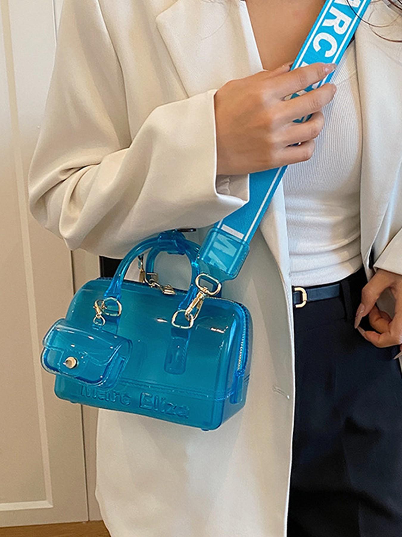Fashionable 2026 Summer New PVC Transparent Jelly Handbag, Women's Mini Crossbody Bag with Earphone Pouch, Multiple Colors Available, Ideal for Students