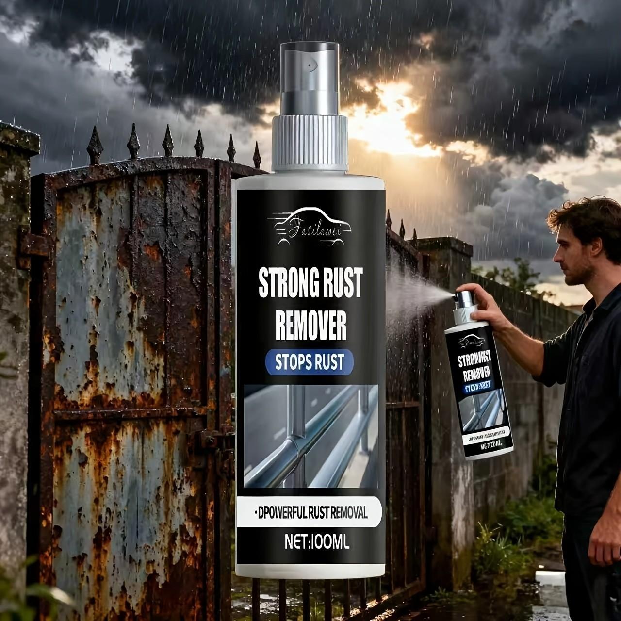 Powerful Rust Remover 100ML, Effective Anti-Rust Spray for Metal Railing, Provides Rust Protection, Polishes and Restores Surfaces