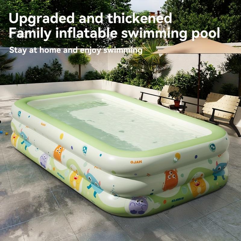 1PC, large family inflatable cartoon monster design swimming pool-durable PVC material, portable and space-saving, very suitable for family backyard summer entertainment, inflatable swimming pool.