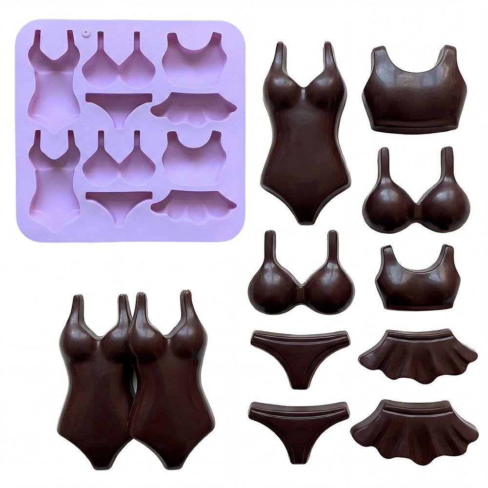 3pcs 10-Cavity Women Shape Silicone Molds, DIY Chocolate Candy Pudding Dessert Cake Decorations, Baking Cookie Mold Set